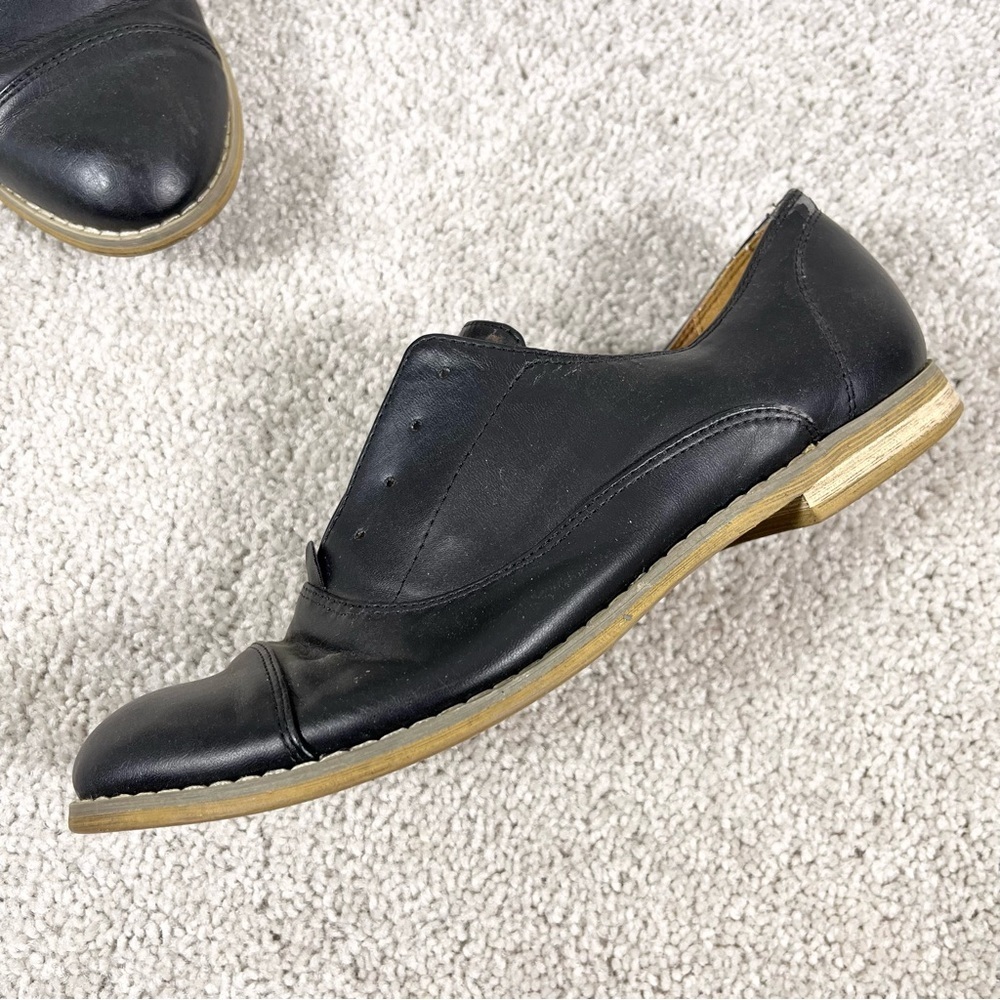 🤍 Indigo Rd. Womens Hacksy Flats Classic Black Faux Leather Shoes Size 7.5 M 🤍